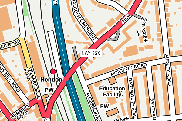 NW4 3SX map - OS OpenMap – Local (Ordnance Survey)