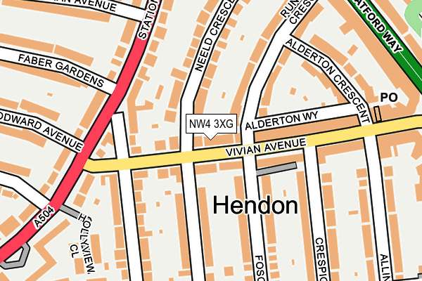 NW4 3XG map - OS OpenMap – Local (Ordnance Survey) NW4 3XG map - OS OpenMap – Local (Ordnance Survey)