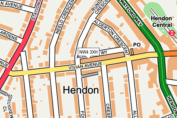 NW4 3XH map - OS OpenMap – Local (Ordnance Survey) NW4 3XH map - OS OpenMap – Local (Ordnance Survey)