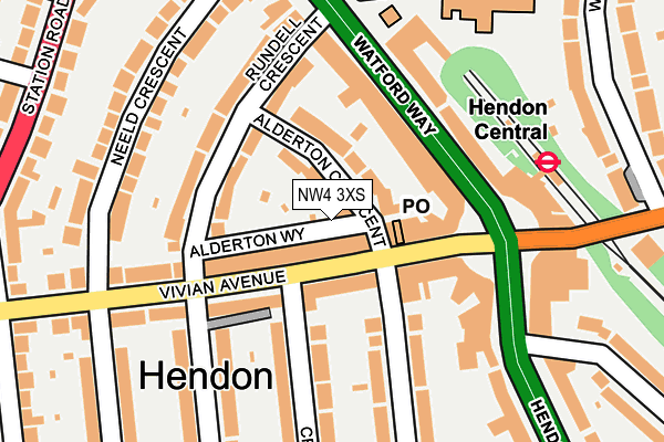 NW4 3XS map - OS OpenMap – Local (Ordnance Survey) NW4 3XS map - OS OpenMap – Local (Ordnance Survey)