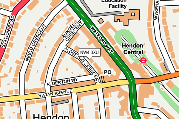NW4 3XU map - OS OpenMap – Local (Ordnance Survey) NW4 3XU map - OS OpenMap – Local (Ordnance Survey)