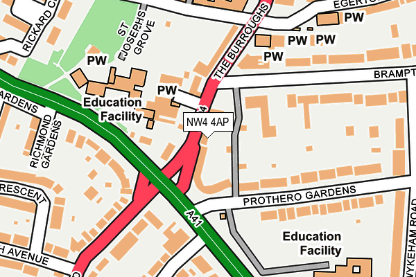 NW4 4AP map - OS OpenMap – Local (Ordnance Survey) NW4 4AP map - OS OpenMap – Local (Ordnance Survey)
