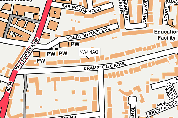NW4 4AQ map - OS OpenMap – Local (Ordnance Survey)