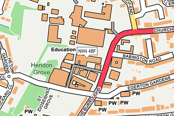 NW4 4BF map - OS OpenMap – Local (Ordnance Survey) NW4 4BF map - OS OpenMap – Local (Ordnance Survey)
