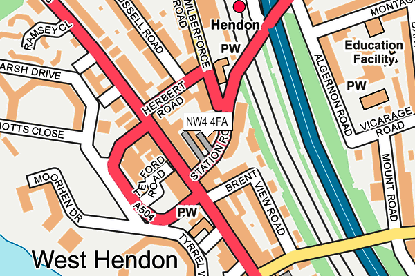 NW4 4FA map - OS OpenMap – Local (Ordnance Survey)