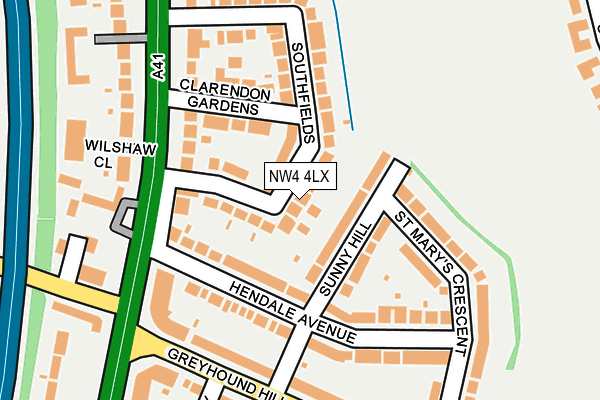 NW4 4LX map - OS OpenMap – Local (Ordnance Survey) NW4 4LX map - OS OpenMap – Local (Ordnance Survey)