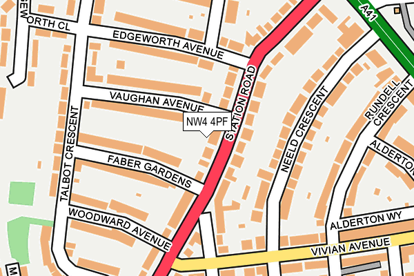 NW4 4PF map - OS OpenMap – Local (Ordnance Survey)
