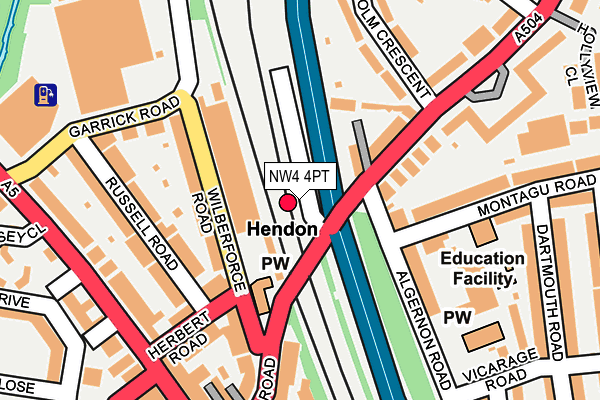 NW4 4PT map - OS OpenMap – Local (Ordnance Survey) NW4 4PT map - OS OpenMap – Local (Ordnance Survey)