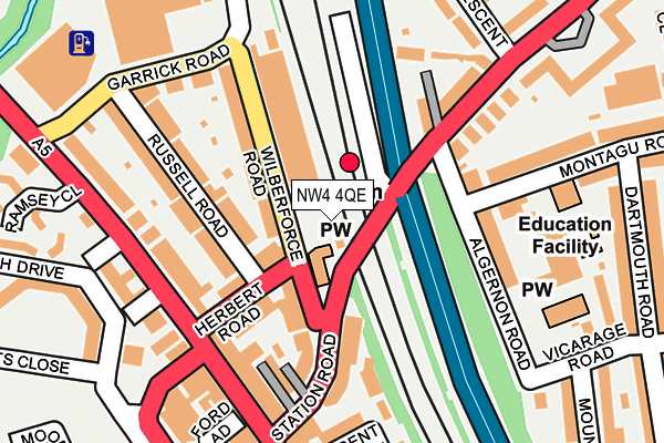 NW4 4QE map - OS OpenMap – Local (Ordnance Survey) NW4 4QE map - OS OpenMap – Local (Ordnance Survey)