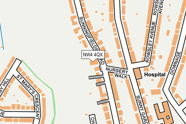 NW4 4QX map - OS OpenMap – Local (Ordnance Survey) NW4 4QX map - OS OpenMap – Local (Ordnance Survey)