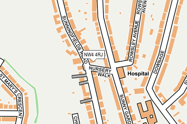 NW4 4RJ map - OS OpenMap – Local (Ordnance Survey) NW4 4RJ map - OS OpenMap – Local (Ordnance Survey)