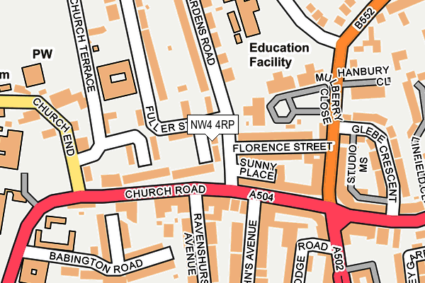 NW4 4RP map - OS OpenMap – Local (Ordnance Survey) NW4 4RP map - OS OpenMap – Local (Ordnance Survey)