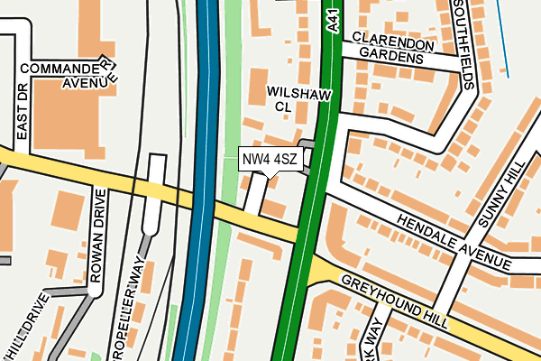 NW4 4SZ map - OS OpenMap – Local (Ordnance Survey) NW4 4SZ map - OS OpenMap – Local (Ordnance Survey)