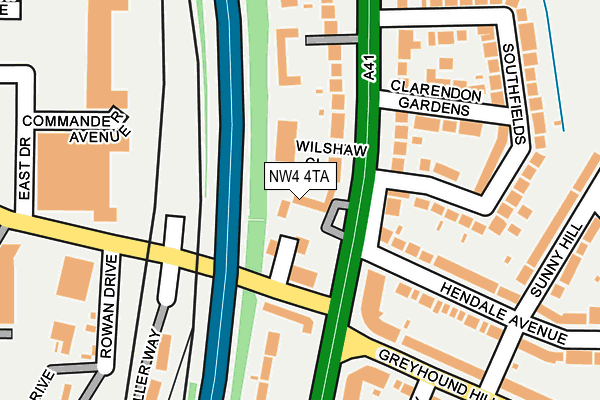 NW4 4TA map - OS OpenMap – Local (Ordnance Survey) NW4 4TA map - OS OpenMap – Local (Ordnance Survey)