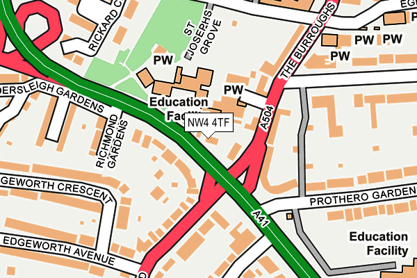 NW4 4TF map - OS OpenMap – Local (Ordnance Survey) NW4 4TF map - OS OpenMap – Local (Ordnance Survey)