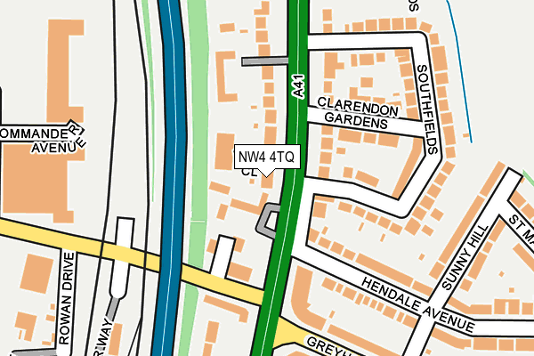 NW4 4TQ map - OS OpenMap – Local (Ordnance Survey) NW4 4TQ map - OS OpenMap – Local (Ordnance Survey)