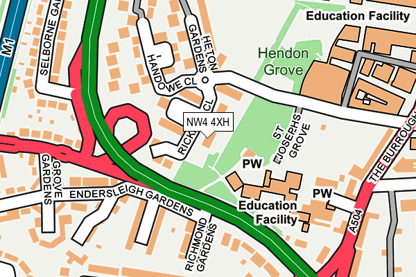 NW4 4XH map - OS OpenMap – Local (Ordnance Survey)