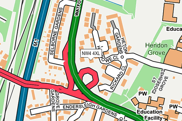 NW4 4XL map - OS OpenMap – Local (Ordnance Survey) NW4 4XL map - OS OpenMap – Local (Ordnance Survey)