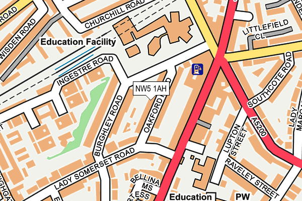 NW5 1AH map - OS OpenMap – Local (Ordnance Survey) NW5 1AH map - OS OpenMap – Local (Ordnance Survey)