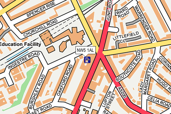 NW5 1AL map - OS OpenMap – Local (Ordnance Survey) NW5 1AL map - OS OpenMap – Local (Ordnance Survey)