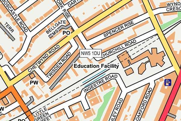 NW5 1DU map - OS OpenMap – Local (Ordnance Survey)
