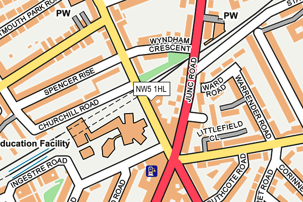 NW5 1HL map - OS OpenMap – Local (Ordnance Survey) NW5 1HL map - OS OpenMap – Local (Ordnance Survey)