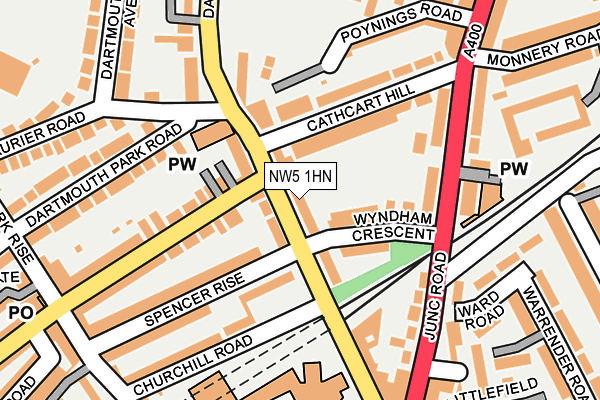 NW5 1HN map - OS OpenMap – Local (Ordnance Survey) NW5 1HN map - OS OpenMap – Local (Ordnance Survey)