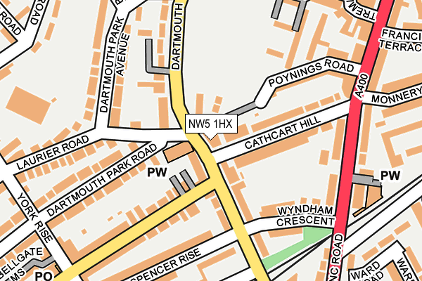 NW5 1HX map - OS OpenMap – Local (Ordnance Survey) NW5 1HX map - OS OpenMap – Local (Ordnance Survey)