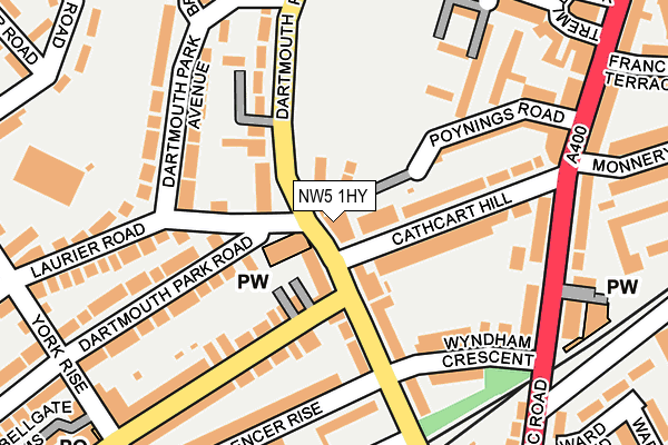 NW5 1HY map - OS OpenMap – Local (Ordnance Survey) NW5 1HY map - OS OpenMap – Local (Ordnance Survey)