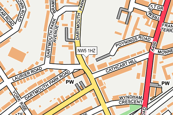 NW5 1HZ map - OS OpenMap – Local (Ordnance Survey) NW5 1HZ map - OS OpenMap – Local (Ordnance Survey)