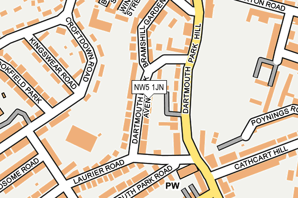 NW5 1JN map - OS OpenMap – Local (Ordnance Survey) NW5 1JN map - OS OpenMap – Local (Ordnance Survey)