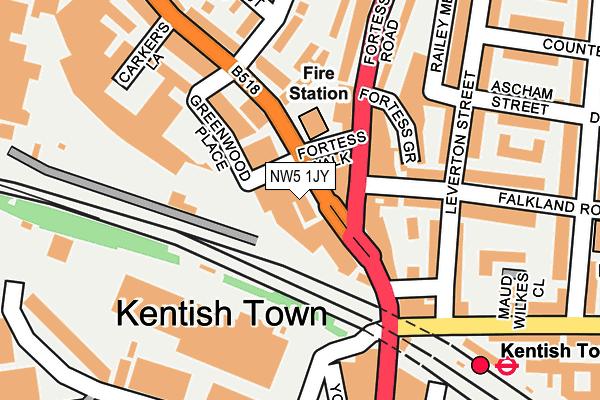 NW5 1JY map - OS OpenMap – Local (Ordnance Survey) NW5 1JY map - OS OpenMap – Local (Ordnance Survey)