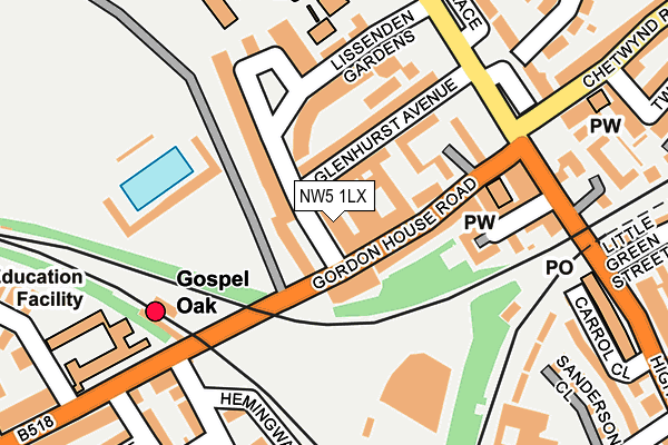 NW5 1LX map - OS OpenMap – Local (Ordnance Survey) NW5 1LX map - OS OpenMap – Local (Ordnance Survey)