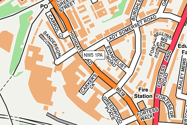 NW5 1PA map - OS OpenMap – Local (Ordnance Survey) NW5 1PA map - OS OpenMap – Local (Ordnance Survey)