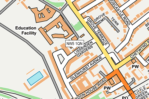 NW5 1QN map - OS OpenMap – Local (Ordnance Survey) NW5 1QN map - OS OpenMap – Local (Ordnance Survey)