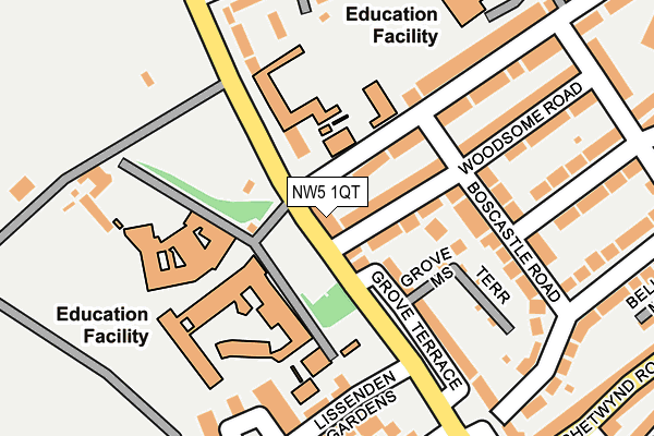 NW5 1QT map - OS OpenMap – Local (Ordnance Survey) NW5 1QT map - OS OpenMap – Local (Ordnance Survey)