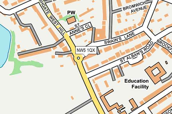 NW5 1QX map - OS OpenMap – Local (Ordnance Survey) NW5 1QX map - OS OpenMap – Local (Ordnance Survey)