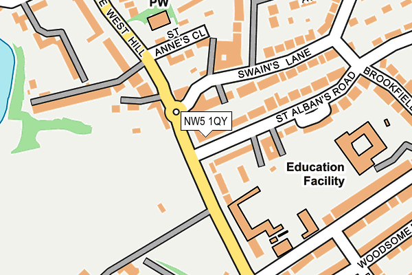 NW5 1QY map - OS OpenMap – Local (Ordnance Survey) NW5 1QY map - OS OpenMap – Local (Ordnance Survey)