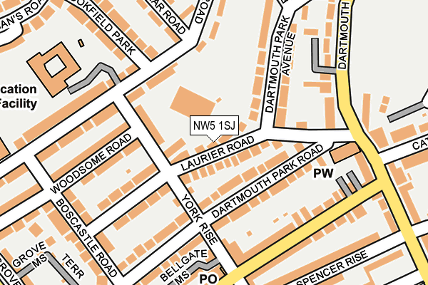NW5 1SJ map - OS OpenMap – Local (Ordnance Survey) NW5 1SJ map - OS OpenMap – Local (Ordnance Survey)