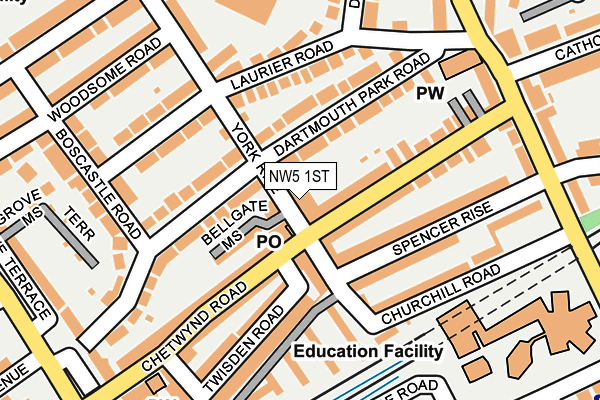NW5 1ST map - OS OpenMap – Local (Ordnance Survey)