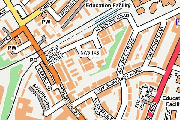 NW5 1XB map - OS OpenMap – Local (Ordnance Survey) NW5 1XB map - OS OpenMap – Local (Ordnance Survey)