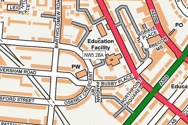 NW5 2BA map - OS OpenMap – Local (Ordnance Survey) NW5 2BA map - OS OpenMap – Local (Ordnance Survey)