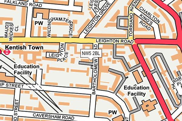 NW5 2BL map - OS OpenMap – Local (Ordnance Survey) NW5 2BL map - OS OpenMap – Local (Ordnance Survey)
