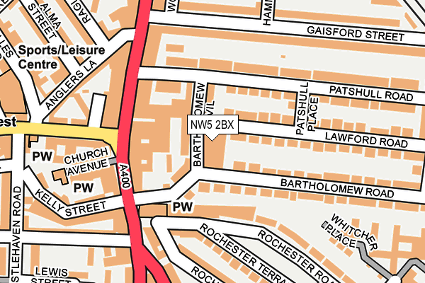 NW5 2BX map - OS OpenMap – Local (Ordnance Survey) NW5 2BX map - OS OpenMap – Local (Ordnance Survey)