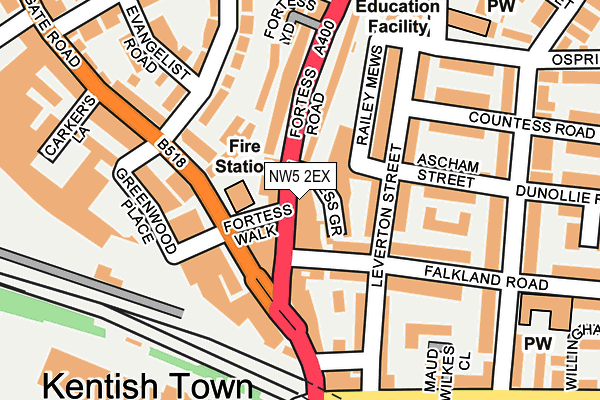 NW5 2EX map - OS OpenMap – Local (Ordnance Survey)