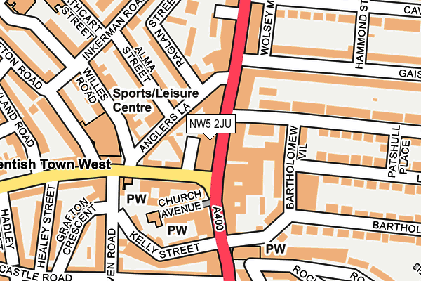 NW5 2JU map - OS OpenMap – Local (Ordnance Survey) NW5 2JU map - OS OpenMap – Local (Ordnance Survey)