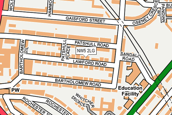 NW5 2LG map - OS OpenMap – Local (Ordnance Survey) NW5 2LG map - OS OpenMap – Local (Ordnance Survey)