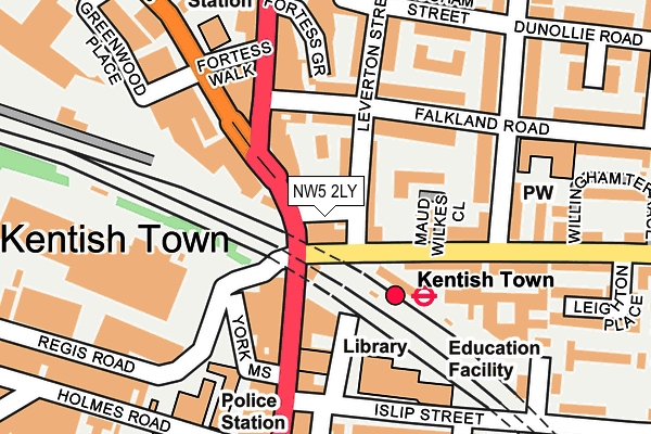 NW5 2LY map - OS OpenMap – Local (Ordnance Survey) NW5 2LY map - OS OpenMap – Local (Ordnance Survey)
