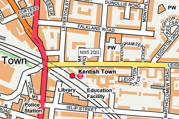 NW5 2QG map - OS OpenMap – Local (Ordnance Survey) NW5 2QG map - OS OpenMap – Local (Ordnance Survey)