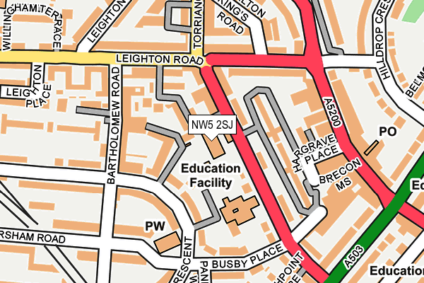 NW5 2SJ map - OS OpenMap – Local (Ordnance Survey) NW5 2SJ map - OS OpenMap – Local (Ordnance Survey)